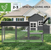 84" Wooden Chicken Coop Hen House with Run Nesting Box Outdoor Poultry Cage for 2-3 Chickens Removable Tray