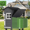 84" Wooden Chicken Coop Hen House with Run Nesting Box Outdoor Poultry Cage for 2-3 Chickens Removable Tray