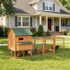 Large 137 Inch Chicken Coop for 8-10 Chickens Wooden Poultry Hen Cage with Nesting Box And Run Orange Backyard Chicken House