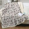 1 pc Bichon Frise Dog Print Throw Blanket, Cute White Bichon Frise Face Pattern Sherpa Blanket