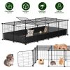 47x24x12" Guinea Pig Cage Small Animal Playpen DIY Metal Pet Enclosure with 20 Panels Waterproof Floor Mat for Hedgehogs Chickens Ducklings Rabbits Ha