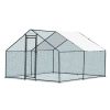 10 x 10 ft Large Metal Chicken Coop, Walk-in Poultry Cage Chicken Hen Run House with Waterproof Cover
