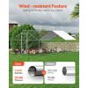 Metal Chicken Coop, 9.8x19.6x6.5 ft Large Walk-in Chicken Runs with Cover, Spire Roof Hen House Enclosure with Security Lock