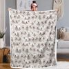 1 pc Bichon Frise Dog Print Throw Blanket, Cute White Bichon Frise Face Pattern Sherpa Blanket