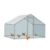 6.5 x 10 ft Large Metal Chicken Coop, Walk-in Poultry Cage Chicken Hen Run House with Waterproof Cover