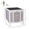 Rabbit Pen, Outdoor Wooden Rabbit Hutch Bunny Guinea Pig Cage with Waterproof Roof Gray