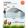Large Metal Chicken Coop, 9 x 25 x 6.6 ft, Walk-in Chicken Run House with Waterproof Cover & Sturdy Frame