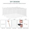 Small Animal Cage Plastic Chinchilla Cage 12 Panels for Bunny Chinchilla Guinea Pig, 18" x 14", White