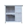 Rabbit Hutch Outdoor, 2-Story Rabbit Cage Indoor with Run, Bunny Cage with 2 Removable No-Leak Trays, Pet Cages with Non-Slip Ramp, Waterproof Roof