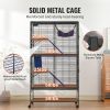 64.6" Rolling Metal Ferret Cage, Large 4-Tier Cage, Small Animal Cage with Ramps & Tray, Easy to Set up for Pet Rats, Hamster, Guinea Pig, Chinchilla