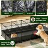 47x24x12" Guinea Pig Cage Small Animal Playpen DIY Metal Pet Enclosure with 20 Panels Waterproof Floor Mat for Hedgehogs Chickens Ducklings Rabbits Ha