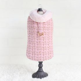 Chantel Tweed Dog Coat (Color: PINK, size: SM)