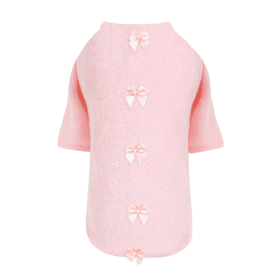 Dainty Bow Sweater (Color: Peach, size: MD)