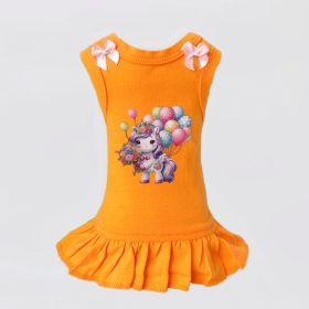 Party Girl Dog Dress (Color: Orange, size: XS)