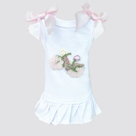 Summer Stroll Dog Dress (Color: White, size: XXS)