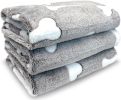 Dog Blankets for Dogs, 3 Pack Dog Blanket Washable 23" x 16", Fuzzy Soft Pet Mat Throw Cover for Kennel Crate Bed, Cute Paw Pattern, Cat Blanket