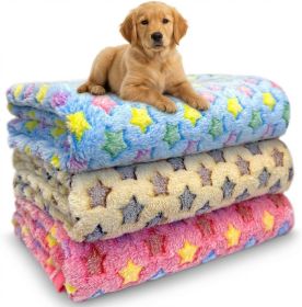 Dog Blankets for Dogs, 3 Pack Dog Blanket Washable 23" x 16", Fuzzy Soft Pet Mat Throw Cover for Kennel Crate Bed, Cute Paw Pattern, Cat Blanket (size: Star   23x16 IN)