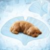 Dog Cooling Mat, Ginkgo Leaf Shape, Pet Pad with Cooling Nylon & Soft Fleece, Q-Max > 0.4 Reversible All Season Blanket for Dogs & Cats