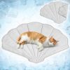Dog Cooling Mat, Leaf Shape, Pet Pad with Cooling Nylon & Soft Fleece, Q-Max > 0.4 Reversible All Season Blanket for Dogs & Cats, Small 32x39 in
