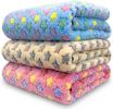 Dog Blankets for Dogs, 3 Pack Dog Blanket Washable 23" x 16", Fuzzy Soft Pet Mat Throw Cover for Kennel Crate Bed, Cute Paw Pattern, Cat Blanket