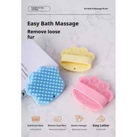 Dog Bath Brush,Pet Bath Comb Brush Soothing Massage Rubber Comb,Pet Bathing Brush (Option: LightBlue)